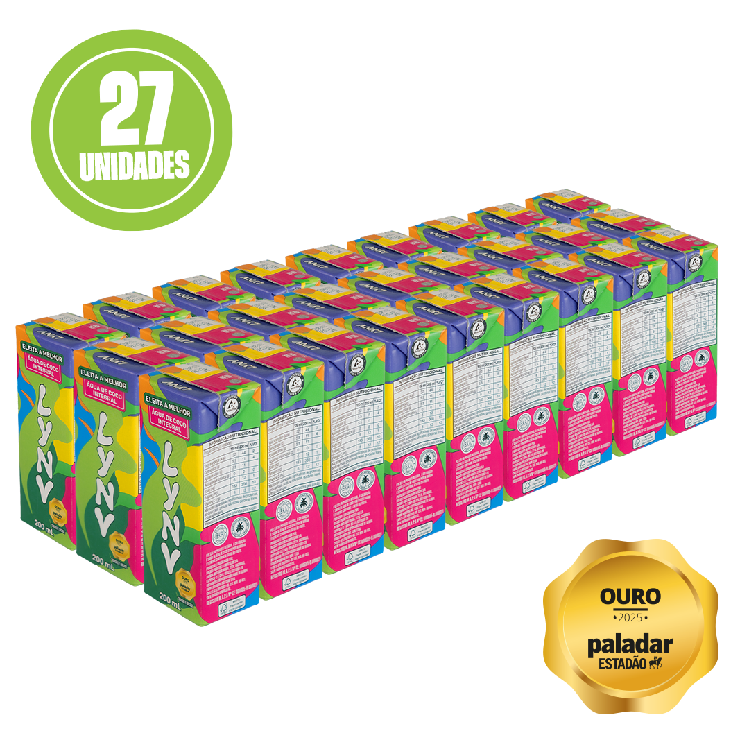 Lynv Água de Coco - Caixa com 27un. de 200mL