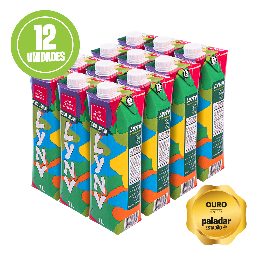 Lynv Água de Coco - Caixa com 12un. de 1L